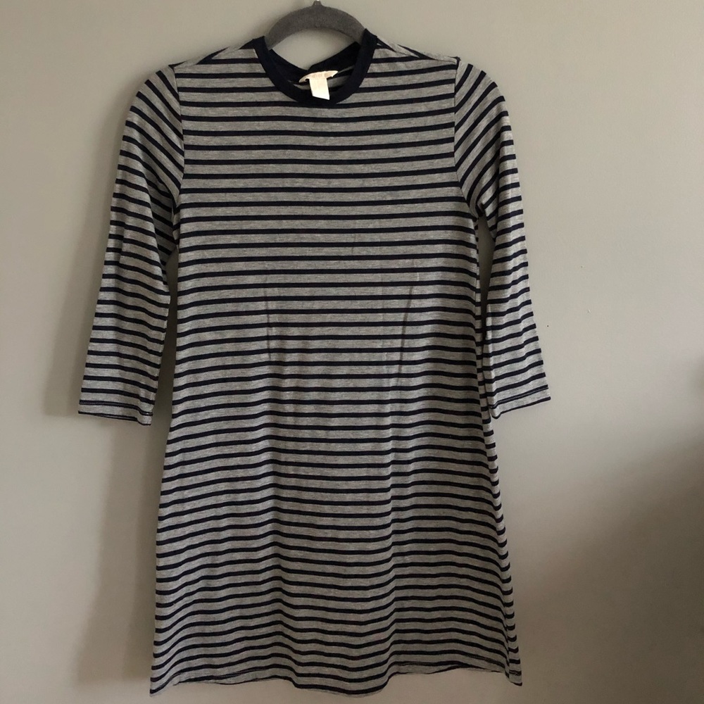 Forever 21 2/3 Sleeve Striped T Shirt Dress